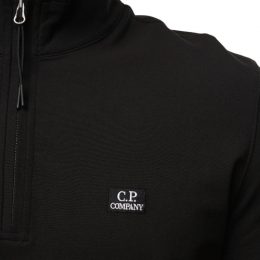 ◆당일◆25FW 로고 자수 하프 집업 롱슬리브 티셔츠 블랙 19CMPL144A 005263W 999