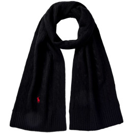 ◆당일◆23FW 포니 자수 클래식 케이블 머플러 블랙 449891270 001