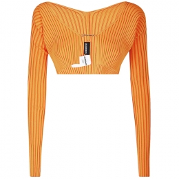 ◆당일◆24FW 골드 로고 골지 마이크로 가디건 라이트오렌지 213KN108 2190 710