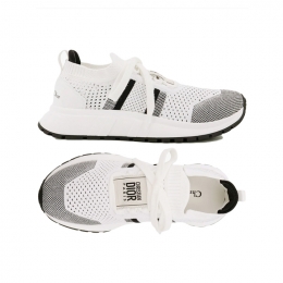 ◆당일◆25FW 런앤디올 니트 스니커즈 화이트/블랙 KCK447TLK 19W