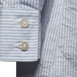 ◆15주년◆견장 밀리터리 스트라이프 셔츠 화이트/블루 S4HT113 C472B 155