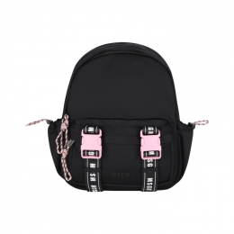 ◆키즈◆키즈 로고 스트랩 나일론 백팩 블랙/핑크 F5MSJUBP084 11083