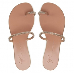 ◆당일◆24SS 컬러풀 스트랩 토링 플랫 샌들 핑크베이지 E100038 012