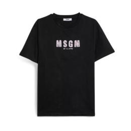 ◆키즈◆키즈 저지 티셔츠 블랙/핑크 S6MSJUTH004 11088