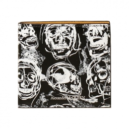 ◆15주년◆스컬 스케치 패턴 코인 반지갑 블랙 602139 2E60B 1070