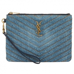 ◆12주년◆모노그램 스트랩 금장 클러치백 데님 379039 H0K37 4365