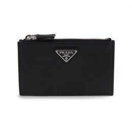 ◆당일◆25FW 사피아노 삼각로고 지퍼 카드지갑 블랙 2MC086 QHH F0002