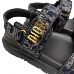 26SS 디올액트 오블리크 패브릭 더블 스트랩 샌들 데님 KCO170OFF S30B