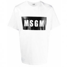 ◆12주년◆스퀘어 로고 프린팅 티셔츠 화이트 2000MM520 200002 01