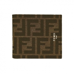 ◆당일◆26SS FF 자카드 반지갑 브라운 7M0169 ALWK F0L3T