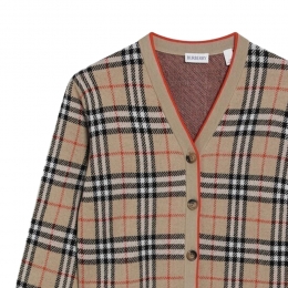 ◆키즈◆키즈 시그니처 체크 브이넥 가디건 샌드 8117179