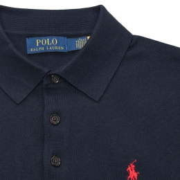 26SS 포니 자수 폴로 코튼 니트 블루 710P04446 001