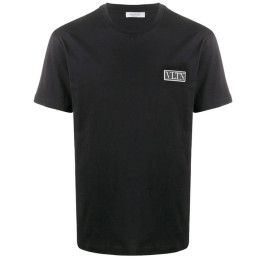 ◆11주년◆VLTN 태그 로고 크루넥 티셔츠 블랙 UV3MG08G 6LC 0NO