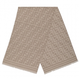 ◆당일◆25FW FF 자카드 패턴 스카프 베이지 FXT069 AUM1 F0QD3