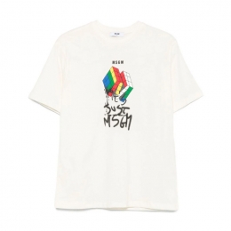 ◆키즈◆25FW 여성 큐브 로고 티셔츠 아이보리 F5MSJBTH302 013