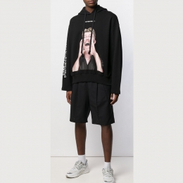 ◆11주년◆데이비드 보위 프린트 후드티 블랙 NUS19295 009