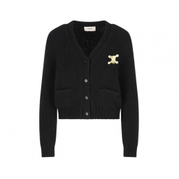 ◆당일◆26SS 트리오페 크로셰 브이넥 가디건 블랙 RY0KM0899 38NO