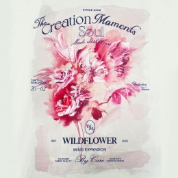 ◆당일◆ 25SS 플라워 백로고 티셔츠 아이보리 W251TS06 761I