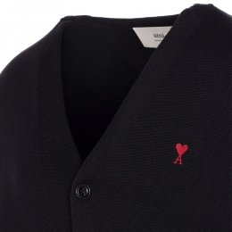 ◆당일◆25FW 스몰 하트 로고 브이넥 가디건 블랙 HKC361 001 009