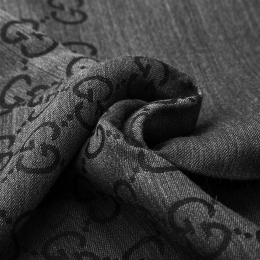 ◆당일◆25FW GG 자카드 울 실크 투톤 스카프 그레이/블랙 165904 3G646 1100