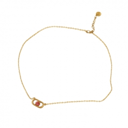 ◆당일◆25FW 쁘띠 로고 큐빅 넥클리스 골드 N3251WOMCY 04P