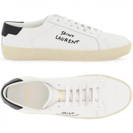 ◆당일◆25FW 로고 자수 스니커즈 화이트/블랙 610685 AABEE 9061