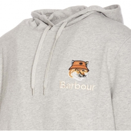 ◆당일◆23FW 바버 X 메종키츠네 폭스 기모 후드티 그레이 MOL0569 GY52