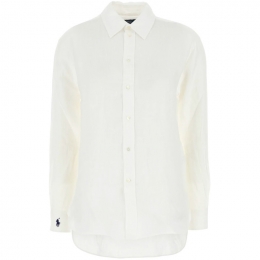 ◆당일◆25SS 포니 자수 오버핏 클래식 린넨 셔츠 화이트 211968221 001