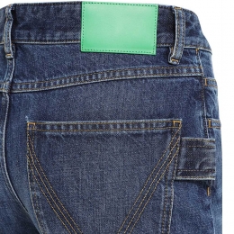 ◆당일◆패치 미디움 워시드 플레어 데님진 미드블루 722517 V2EN0 4715