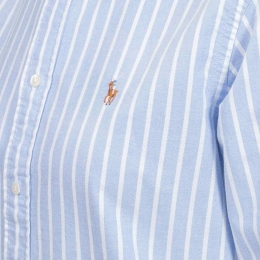 ◆당일◆25FW 포니 로고 자수 스트라이프 셔츠 스카이블루 211891377 004