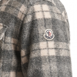 ◆당일◆25FW 로고 패치 플란넬 체크 울 자켓 그레이 2F000 19 89B55 F09