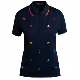 ◆당일◆23SS 여성 미니 아이콘 카라 티셔츠 다크네이비 G4LS23K802A TWLT