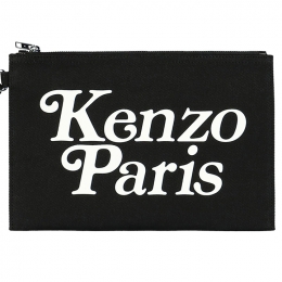 ◆당일◆24SS RUE VIVIENNE 로고 프린팅 라지 클러치백 블랙 8PM902 F35 99