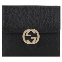 ◆당일◆24SS GG 인터로킹 코인 중지갑 블랙 615525 CAO0G 1000