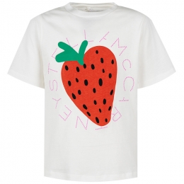 ◆키즈◆25SS 키즈 스트로베리 프린트 티셔츠 화이트 TW8B21 Z0434 101