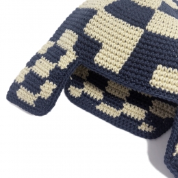 ◆키즈◆키즈 체커보드 크로셰 로버 모자 네이비 K1174F25 446