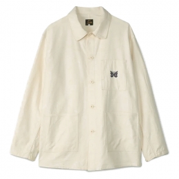 ◆당일◆23FW 버터플라이 자수 포켓 셔츠 자켓 화이트 MR220 WHITE