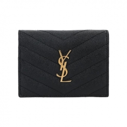 ◆당일◆25FW 금장 모노그램 플랩 코인 반지갑 블랙 668290 BOWA1 1000