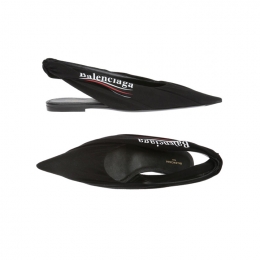 ◆14주년◆로고 플랫 슬링백 블랙 500619 W0600 1091