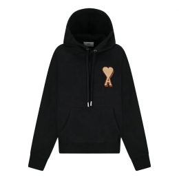 ◆당일◆25FW 엠보 하트 로고 코튼 후드티셔츠 블랙 USW770 747 001