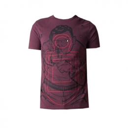 ◆12주년◆에임 샷 프린팅 티셔츠 버건디 FS01 6328 4643