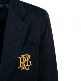 ◆당일◆26SS 로고 자수 금장 버튼 블레이저 자켓 네이비 211795348 002