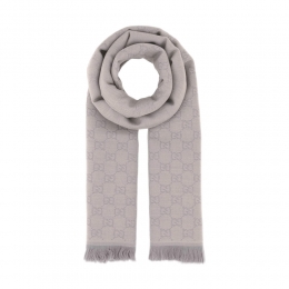 ◆당일◆26SS GG 자카드 울 머플러 라이트블루/그레이 848507 3G200 9969