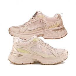 ◆당일◆25FW 여성 레더 라이트스타 로우탑 메쉬 스니커즈 핑크골드 GWF00724 F006474 25747