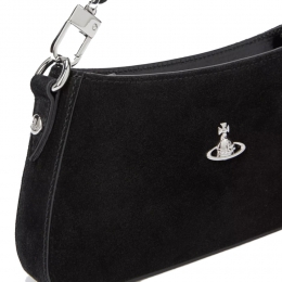 ◆당일◆26SS ORB 로고 타샤 스웨이드 숄더백 블랙 5801000J WL007E N401