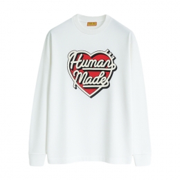 ◆당일◆25FW 하트 그래픽 롱슬리브 티셔츠 화이트 HM29CS021 WHITE
