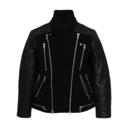 ◆14주년◆레더 슬리브 바이커자켓 블랙 W5HJ263 D137C 176