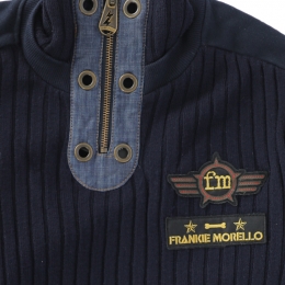 ◆12주년◆로고 터틀넥 골지 맨투맨 네이비 E031 4065 6689