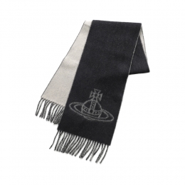 ◆당일◆25FW ORB 로고 싱글 투톤 머플러 블랙 81030006 W00ZH N402