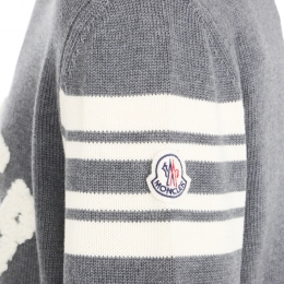 ◆당일◆25FW 부클 레터링 로고 패치 니트 그레이 9C000 09 M1367 930